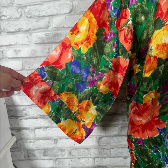 Victoria's Secret Gold Label 80s Boho Retro Floral Kimono Robe - Picture 7 of 9